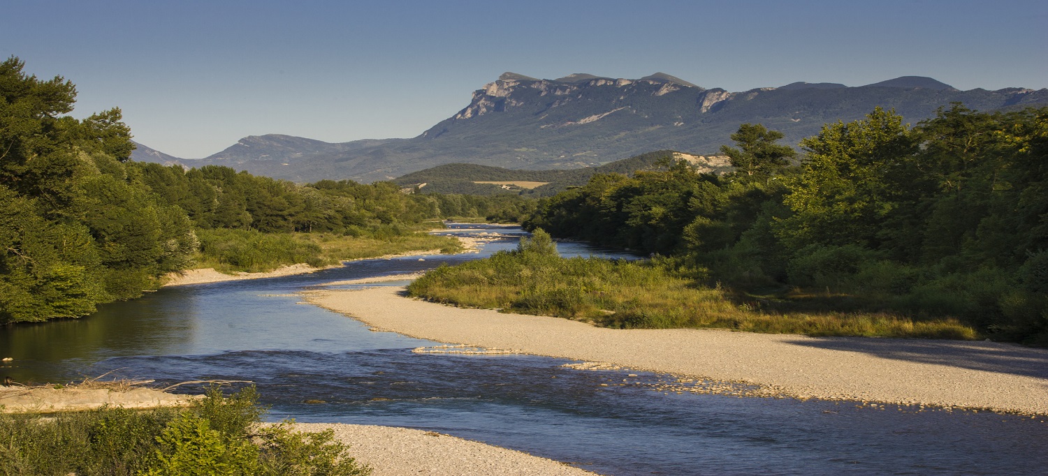 La Drôme, à 6 km de la maison, source de rafraîchissement durant l'été