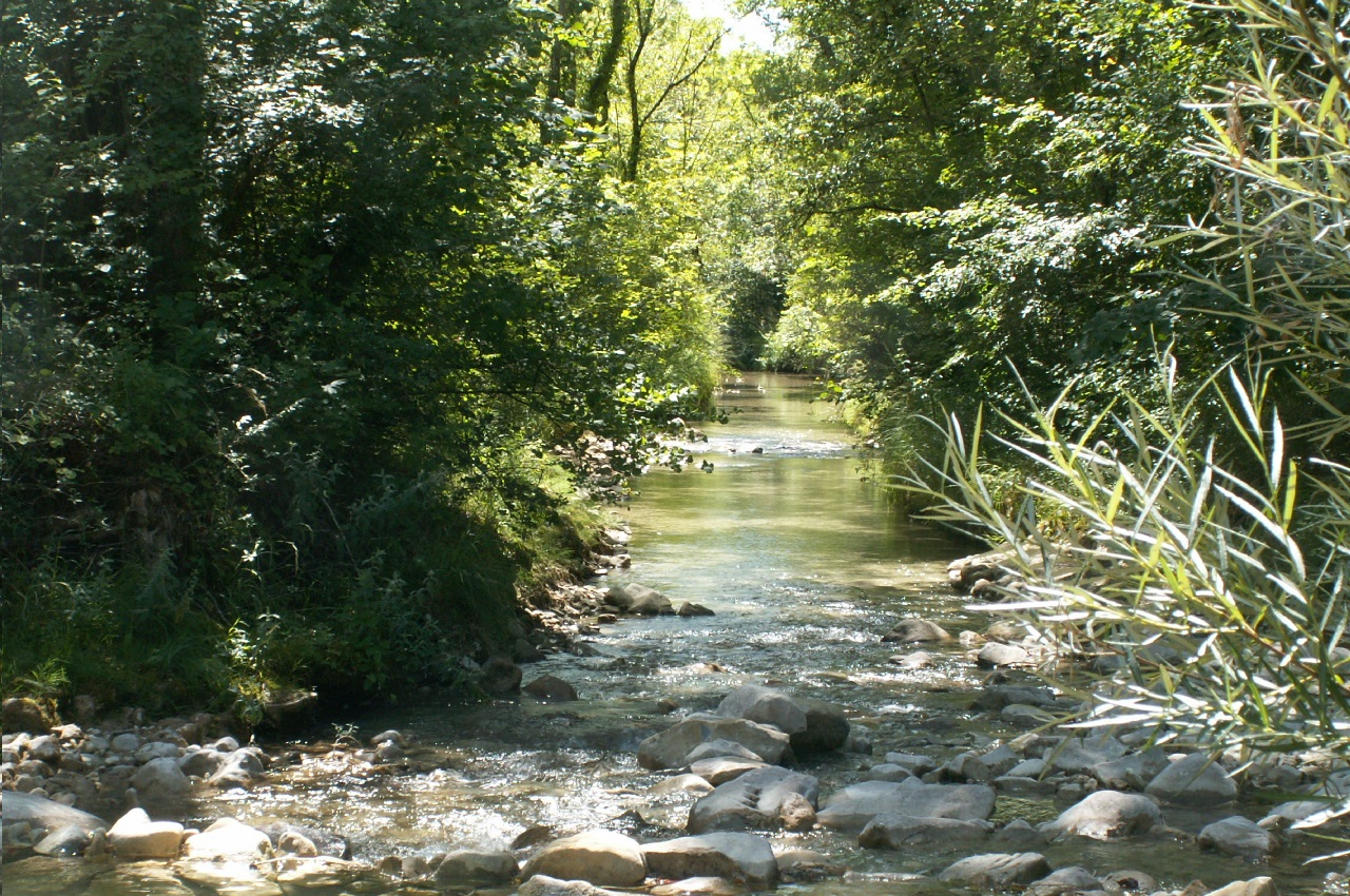 La rivière Gervanne qui coule en bas du Dérot