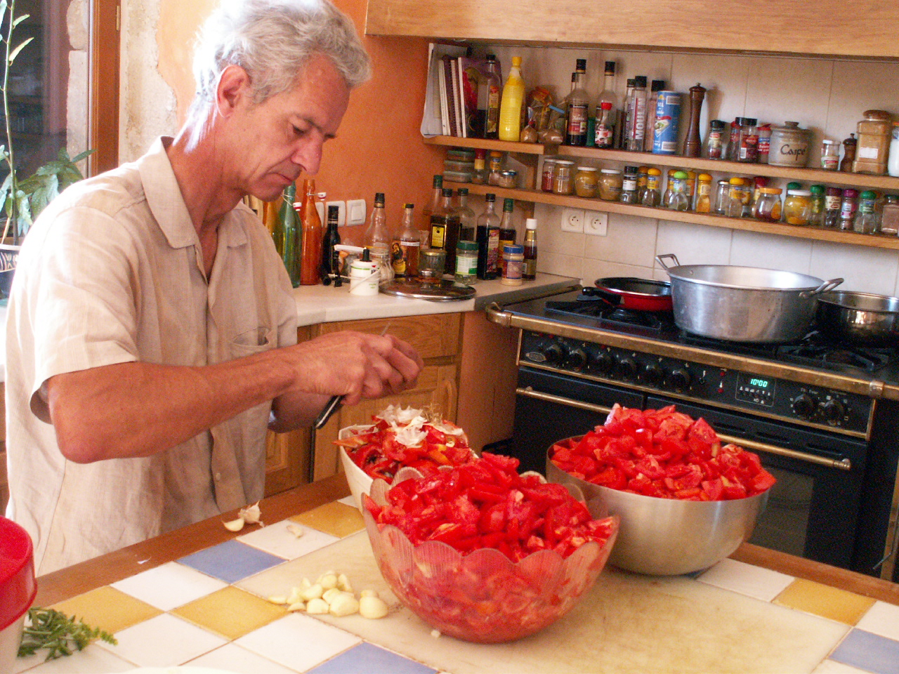 Préparation du coulis de tomates maison